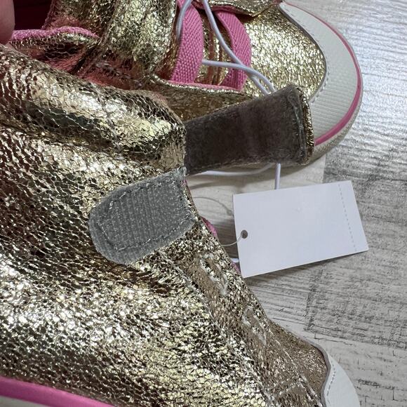 See Kai Run Belmont II Gold Shine Girls High-Top Sneakers Toddler Size 7 New - Picture 6 of 9